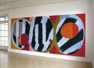 o.T., 2000, Acryl auf Leinwand, 210 x 465 cm; 
Kunststiftung Baden-Württemberg, Stuttgart, 2001
 