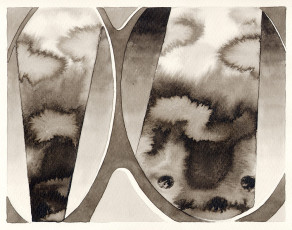o.T., 2009, Tusche auf Papier, ca. 17,5 x 22,5 cm
