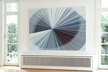 set, Galerie Hollenbach, Stuttgart, 2012;  untitled, 2012, acrylic on canvas, 155 x 210 cm  