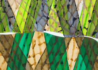 "Baigali (Natur)", 2020, Erden, Binder, Acryl auf Papier, 75,2 x 103,8 cm